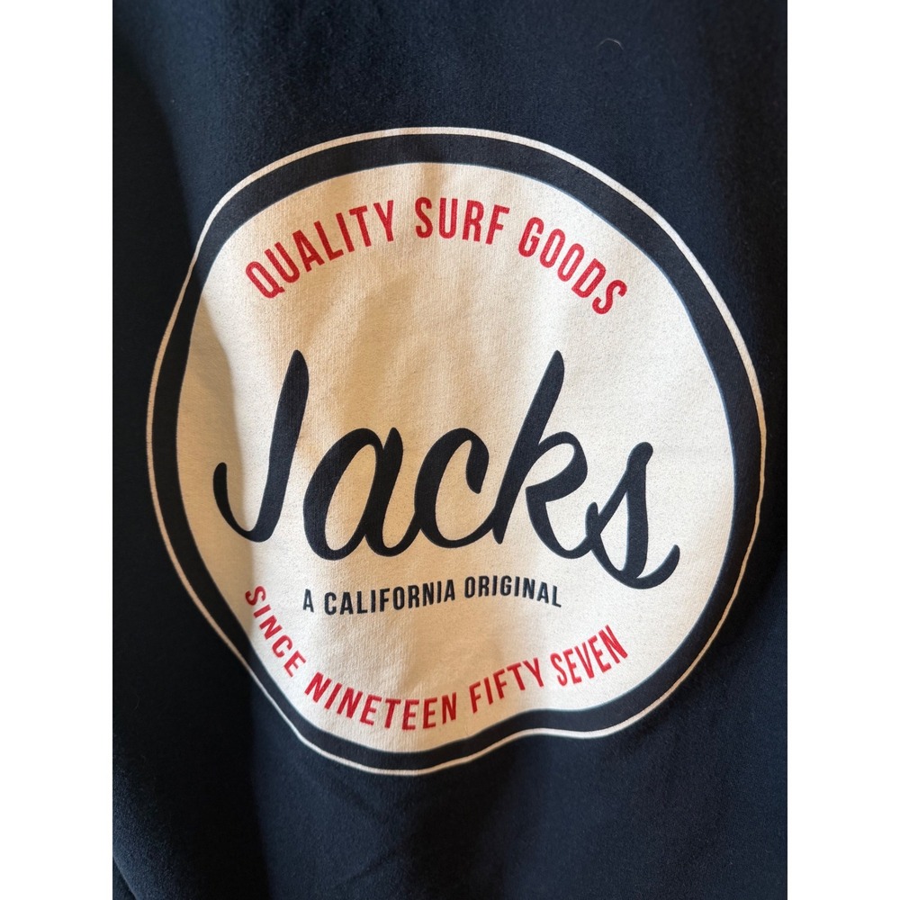 Jacks Surfboards Mens Full Zip Hoodie Navy Blue Logo Graphic Sweatshirt Small - Picture 6 of 8